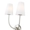 Z-Lite Shannon Wall Sconce, 2-Light, 12.75 In.W x 7.25 In.L x 17 In.H, Brushed Nickel/white 3040-2S-BN - alternate 2